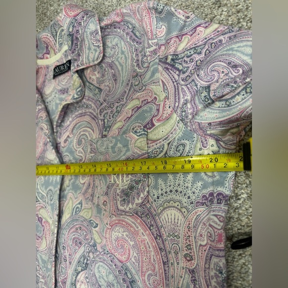 Lauren Ralph Lauren Long Sleeve Paisley Button Down Pajama Set Women’s Small - Picture 7 of 11